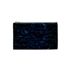 Technology Computer Circuit Boards Electricity Cpu Binary Cosmetic Bag (small) by Bakwanart