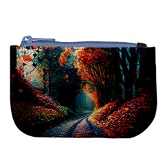 Forest Autumn Fall Painting Large Coin Purse by 99art