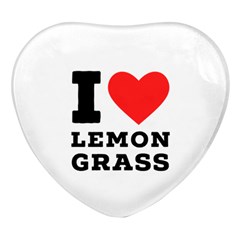 I Love Lemon Grass Heart Glass Fridge Magnet (4 Pack) by ilovewhateva