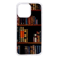 Assorted Title Of Books Piled In The Shelves Assorted Book Lot Inside The Wooden Shelf Iphone 14 Pro Max Tpu Uv Print Case by 99art