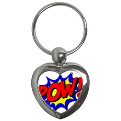 Pow Comic Comic Book Fight Key Chain (heart) by 99art