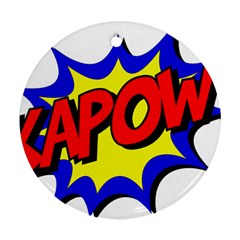 Kapow-comic-comic-book-fight Round Ornament (two Sides) by 99art