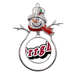 Comic-text-frustration-bother Metal Snowman Ornament by 99art