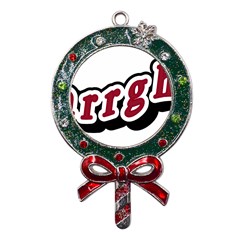 Comic-text-frustration-bother Metal X mas Lollipop With Crystal Ornament by 99art