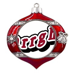 Comic-text-frustration-bother Metal Snowflake And Bell Red Ornament by 99art