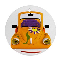 Car-transportation-cartoon-comic Round Ornament (two Sides) by 99art