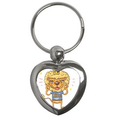 Animation-lion-animals-king-cool Key Chain (heart) by 99art