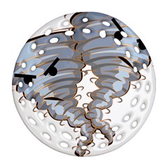 Tornado-twister-angry-comic Round Filigree Ornament (two Sides) by 99art