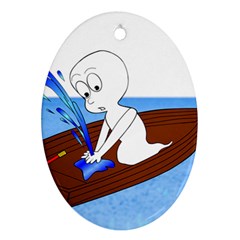 Spirit-boat-funny-comic-graphic Ornament (oval) by 99art