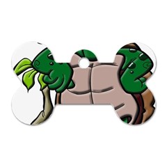Amphibian-animal-cartoon-reptile Dog Tag Bone (two Sides) by 99art