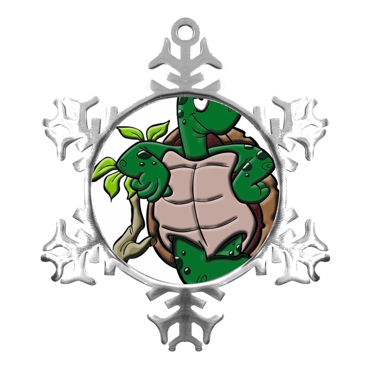 Amphibian-animal-cartoon-reptile Metal Small Snowflake Ornament