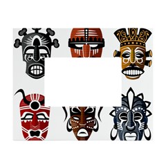 Tribal-masks-african-culture-set White Tabletop Photo Frame 4 x6  by 99art