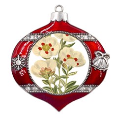 Nature-flower-leaf-plant-isolated Metal Snowflake And Bell Red Ornament by 99art
