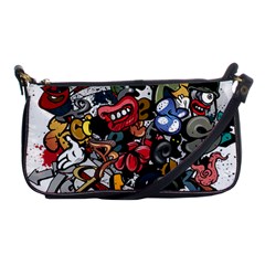 Mural Graffiti Paint Shoulder Clutch Bag by 99art