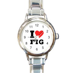 I Love Fig  Round Italian Charm Watch by ilovewhateva