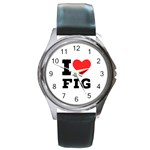 I love fig  Round Metal Watch