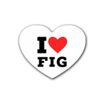 I love fig  Rubber Heart Coaster (4 pack) Front