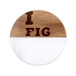 I love fig  Classic Marble Wood Coaster (Round) 