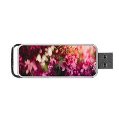 Pink Flower Portable Usb Flash (one Side)