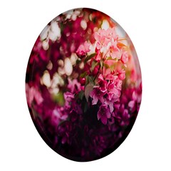 Pink Flower Oval Glass Fridge Magnet (4 Pack) by artworkshop