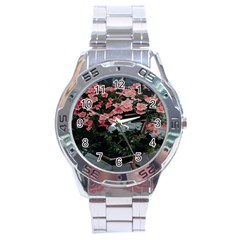 Pink Peony  Flower Stainless Steel Analogue Watch by artworkshop