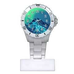 Aurora Borealis Sky Winter Snow Mountains Night Plastic Nurses Watch by B30l