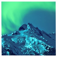 Aurora Borealis Sky Winter Snow Mountains Night Wooden Puzzle Square by B30l