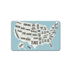 Black White Usa Map States Magnet (name Card) by B30l
