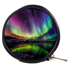 Aurora Borealis Polar Northern Lights Natural Phenomenon North Night Mountains Mini Makeup Bag by B30l