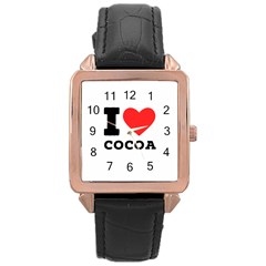 I Love Cocoa Rose Gold Leather Watch  by ilovewhateva