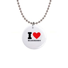 I Love Blueberry  1  Button Necklace