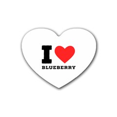 I Love Blueberry  Rubber Coaster (heart) by ilovewhateva