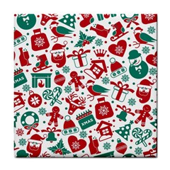 Background Vector Texture Christmas Winter Pattern Seamless Tile Coaster by danenraven