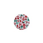 Background Vector Texture Christmas Winter Pattern Seamless 1  Mini Buttons