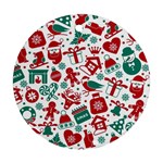 Background Vector Texture Christmas Winter Pattern Seamless Ornament (Round)