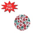 Background Vector Texture Christmas Winter Pattern Seamless 1  Mini Buttons (100 pack) 
