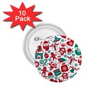 Background Vector Texture Christmas Winter Pattern Seamless 1.75  Buttons (10 pack)