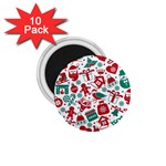 Background Vector Texture Christmas Winter Pattern Seamless 1.75  Magnets (10 pack) 