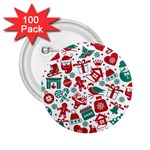 Background Vector Texture Christmas Winter Pattern Seamless 2.25  Buttons (100 pack) 