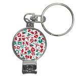 Background Vector Texture Christmas Winter Pattern Seamless Nail Clippers Key Chain