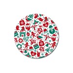 Background Vector Texture Christmas Winter Pattern Seamless Magnet 3  (Round)
