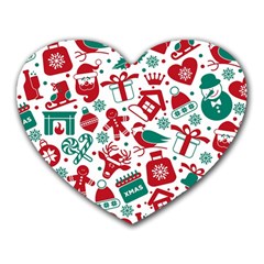 Background Vector Texture Christmas Winter Pattern Seamless Heart Mousepad by danenraven