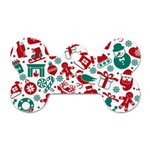 Background Vector Texture Christmas Winter Pattern Seamless Dog Tag Bone (One Side)