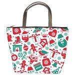 Background Vector Texture Christmas Winter Pattern Seamless Bucket Bag