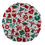 Background Vector Texture Christmas Winter Pattern Seamless Large 18  Premium Round Cushions