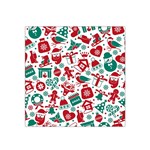 Background Vector Texture Christmas Winter Pattern Seamless Satin Bandana Scarf 22  x 22 