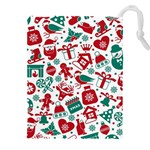 Background Vector Texture Christmas Winter Pattern Seamless Drawstring Pouch (5XL)