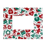 Background Vector Texture Christmas Winter Pattern Seamless White Tabletop Photo Frame 4 x6 