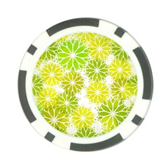 Flowers Green Texture With Pattern Leaves Shape Seamless Poker Chip Card Guard (10 Pack) by danenraven