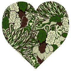 Texture Ornament Pattern Seamless Paisley Wooden Puzzle Heart by danenraven